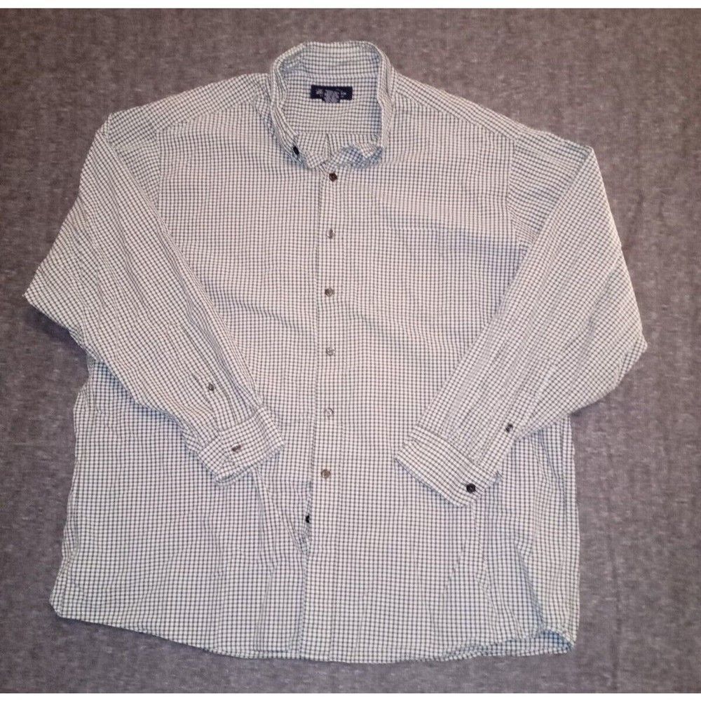 Brooks Brothers Long-Sleeve Button-Up Shirt Men's sz 2XL Black/White Plaid